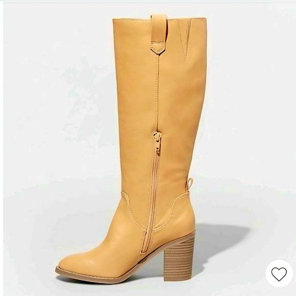 Davina Heeled Riding Boots, Universal Thread Tan Camel Davina Knee High Boots - Picture 2 of 6